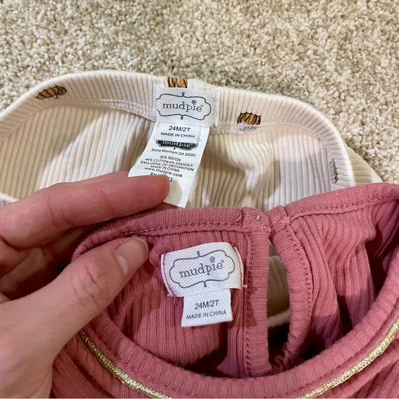 Mud Pie 24M/2T Pink Pumpkin Top & Legging Set - Picture 6 of 6